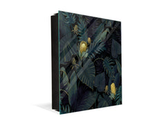 Decorative Key Organizer with Magnetic Surface Dry-Erase Board KN11 Tropical Leaves Series: Leafy wallpaper