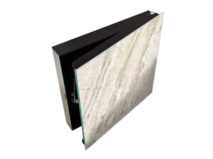 Concept Crystal Key Lock Box Storage Holder and and Magnetic Whiteboard KN02 Marbles 2 Series: Beige breccia marble