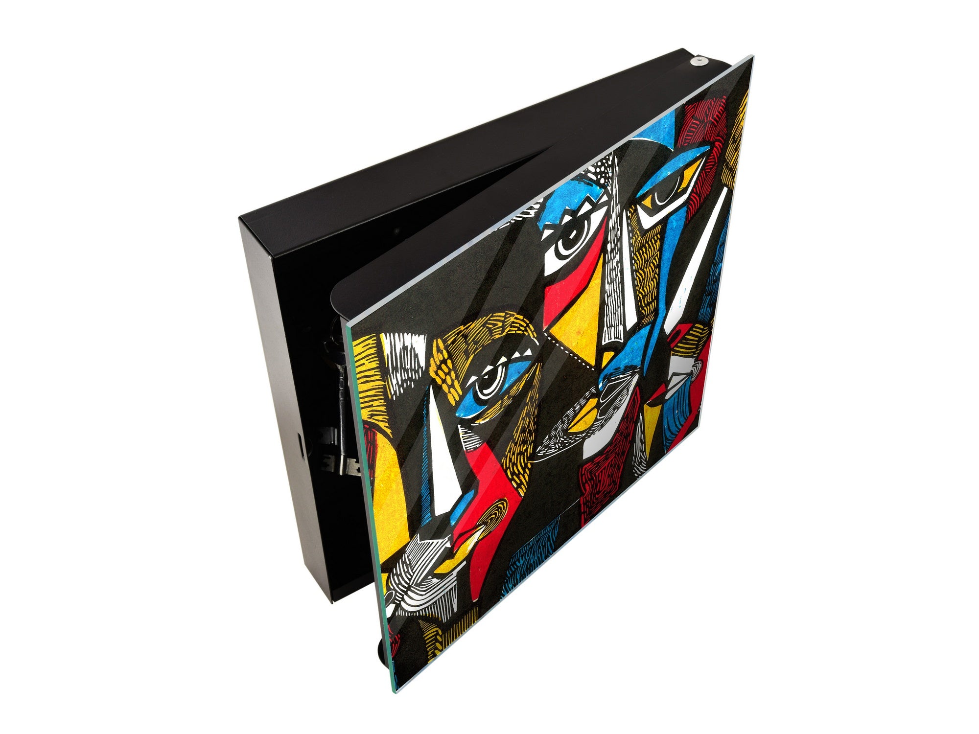 Petite armoire pour clés avec motif au choix K01 Lignes concentriques