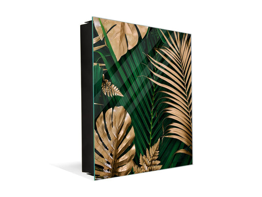 Decorative Key Organizer with Magnetic Surface Dry-Erase Board KN11 Tropical Leaves Series: Creative nature