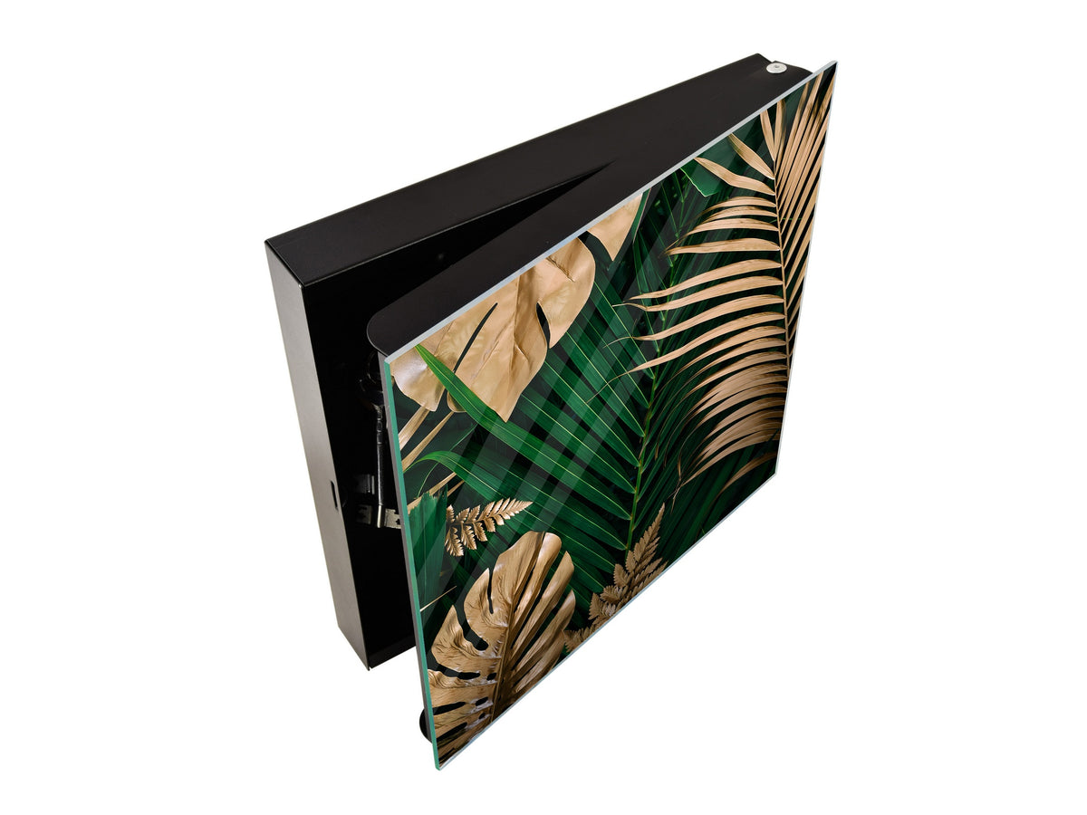 Decorative Key Organizer with Magnetic Surface Dry-Erase Board KN11 Tropical Leaves Series: Creative nature