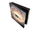 Wall Mounted Key Holder and Magnetic Dry-Erase Glass Board KN13 Abstract Graphics Series: Eye in midst of galaxy