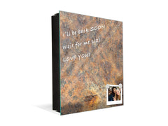 50 keys cabinet with Decorative front panel and Glass white board KN04 Rusted textures Series: Rusted iron texture