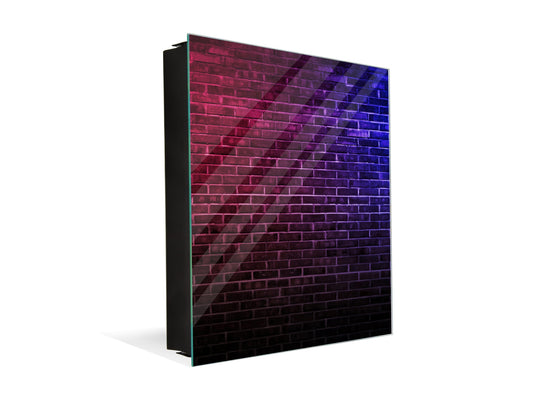 Elegant Key Organizer for 50 Key Together with Dry Erase Board KN05 Textures and tiles 1 Series: Blue and pink neon wall