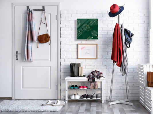 Decorative Key Organizer with Magnetic Surface Dry-Erase Board KN11 Tropical Leaves Series: Modern monstera leaves