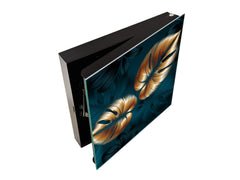 Decorative Key Organizer with Magnetic Surface Dry-Erase Board KN11 Tropical Leaves Series: Shining luxury leaves