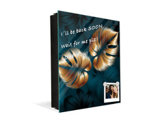 Decorative Key Organizer with Magnetic Surface Dry-Erase Board KN11 Tropical Leaves Series: Shining luxury leaves