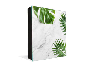 Decorative Key Organizer with Magnetic Surface Dry-Erase Board KN11 Tropical Leaves Series: Summer concept