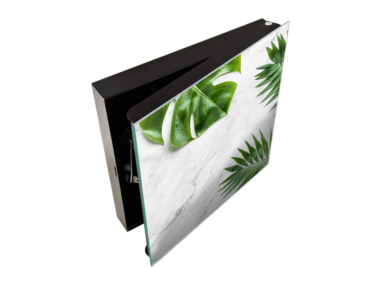 Decorative Key Organizer with Magnetic Surface Dry-Erase Board KN11 Tropical Leaves Series: Summer concept
