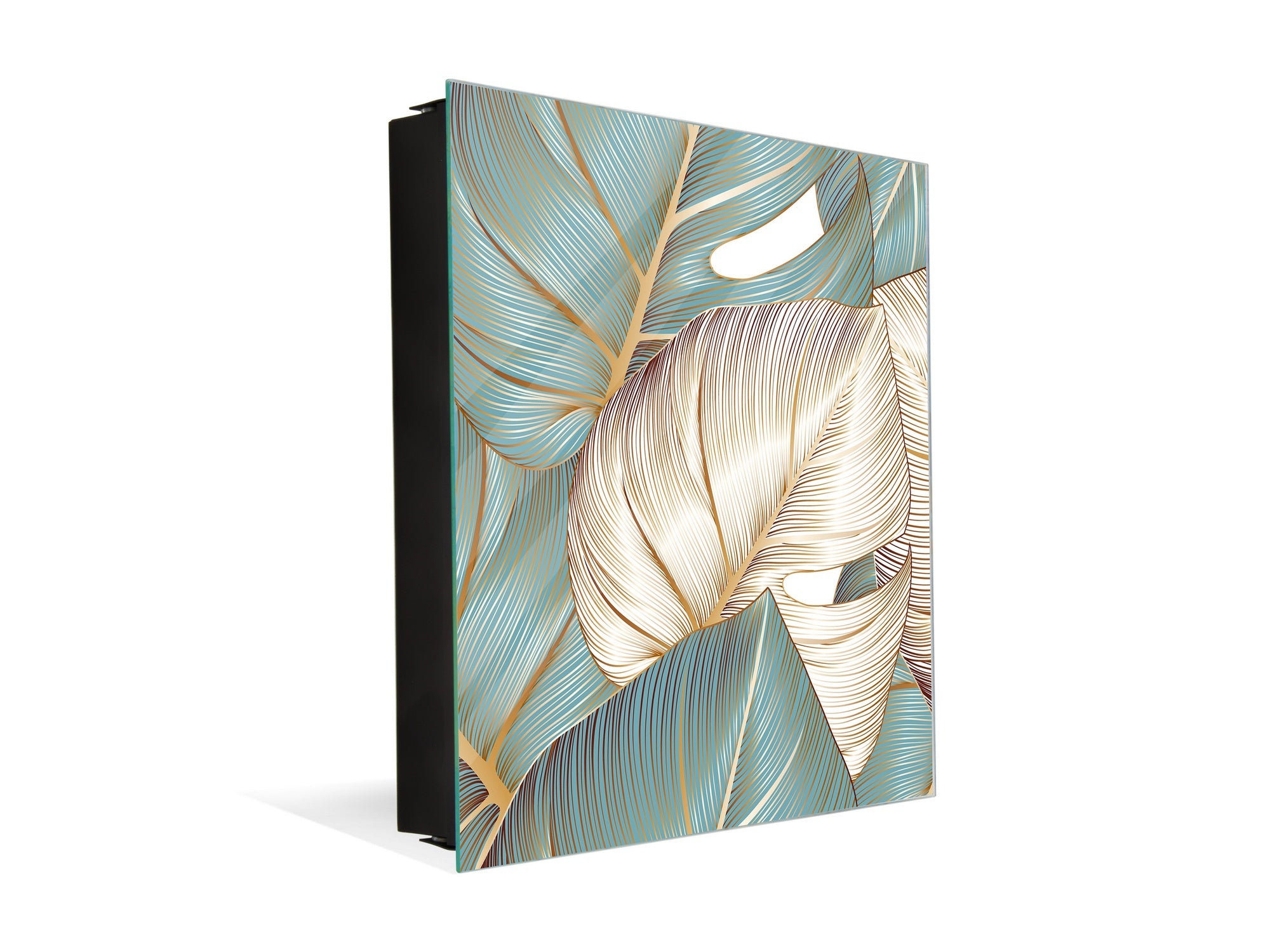 Decorative Key Organizer with Magnetic Surface Dry-Erase Board KN11 Tropical Leaves Series: Romantic monstera pattern