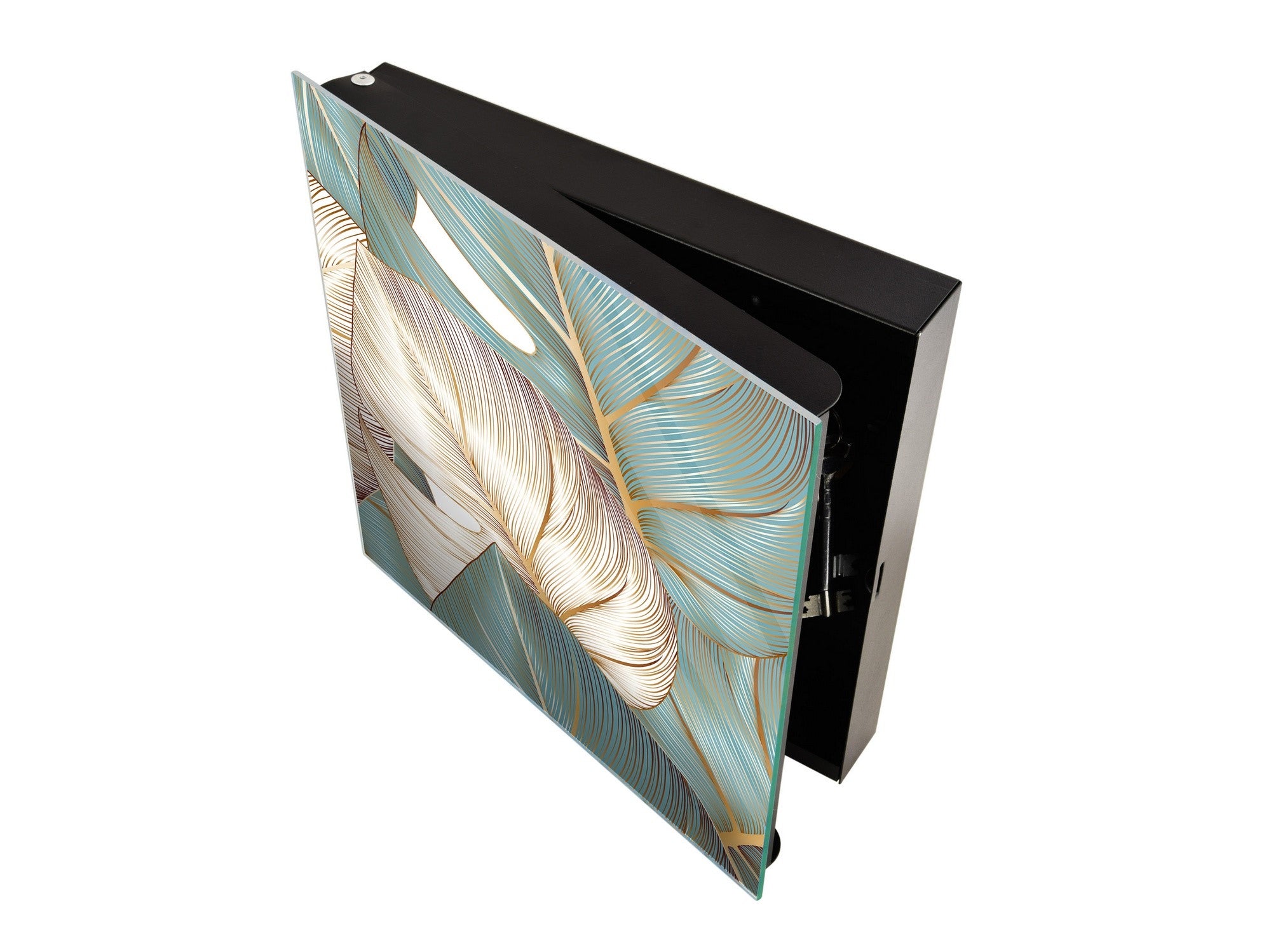 Decorative Key Organizer with Magnetic Surface Dry-Erase Board KN11 Tropical Leaves Series: Romantic monstera pattern