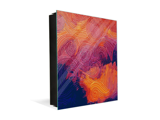 Petite armoire pour clés avec motif au choix K01 Lignes concentriques