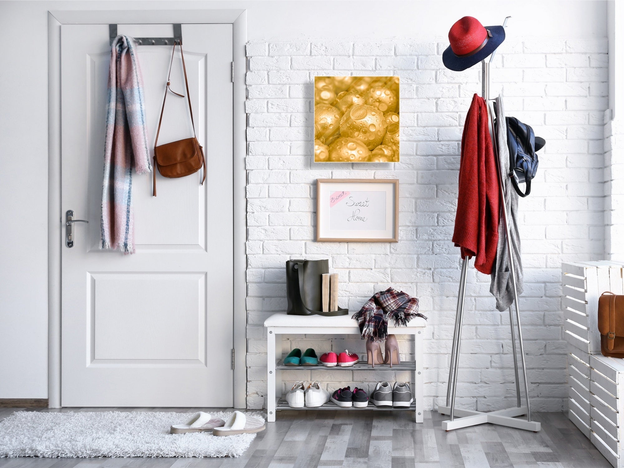 Wall Mount Key Box together with Decorative Dry Erase Board KN09 Colourful Variety Series: Golden pearls