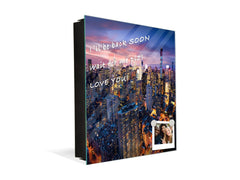 Wall Mount Key Box together with Decorative Dry Erase Board K14 Worldly motives: Evening city view