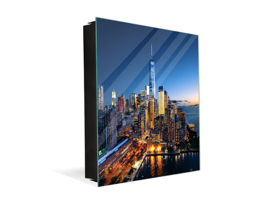 Wall Mount Key Box together with Decorative Dry Erase Board K14 Worldly motives: City isle