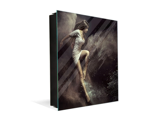 Key Cabinet Storage Box with Frameless Glass White Board K15 Chic world: Angel splash