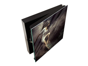 Key Cabinet Storage Box with Frameless Glass White Board K15 Chic world: Angel splash