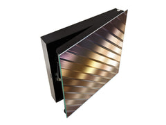 Decorative Key Box with Magnetic Glass Dry-Erase Board KN08 Golden Waves Series: Elegant golden background