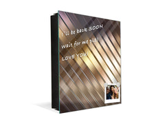 Decorative Key Box with Magnetic Glass Dry-Erase Board KN08 Golden Waves Series: Elegant golden background