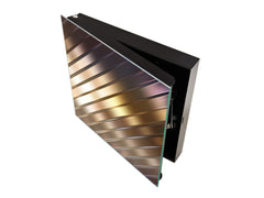 Decorative Key Box with Magnetic Glass Dry-Erase Board KN08 Golden Waves Series: Elegant golden background