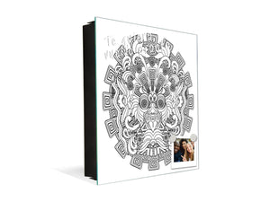Elegante Caja de Llaves con decoración a tu gusto K12 Máscara guerrera azteca