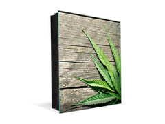 Petite armoire pour les clés avec décoration au choix K04 Feuilles de Cannabis