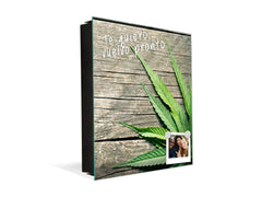 Petite armoire pour les clés avec décoration au choix K04 Feuilles de Cannabis