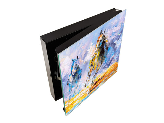 Wall Mount Key Box together with Decorative Dry Erase Board K14 Worldly motives: Horse run