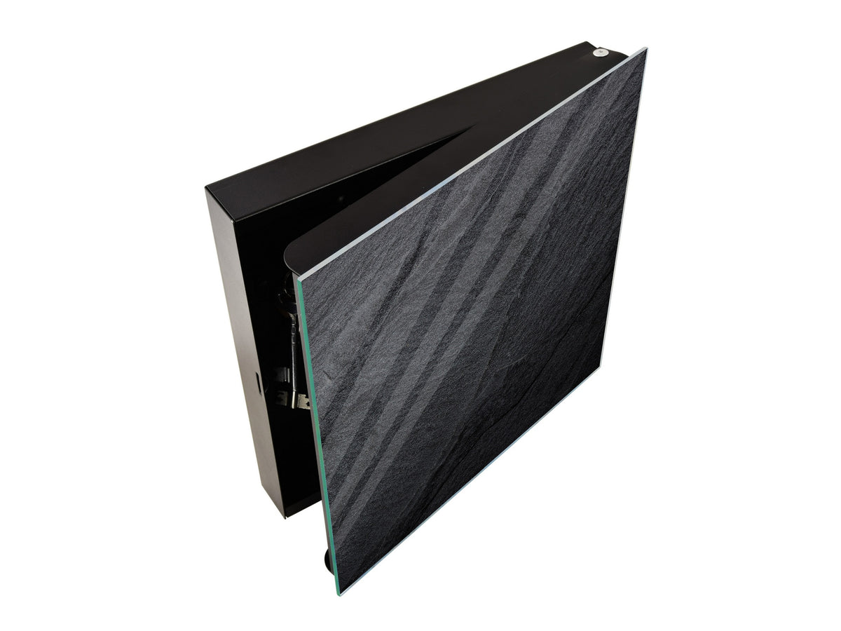 50 Keys Cabinet with Decorative Front Panel and Glass White Board KN06: Textures and tiles 2 Series: Dark granite