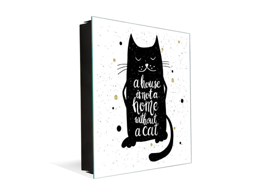 Decorative key Storage Cabinet K07 House with a cat