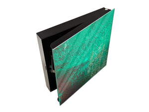 50 keys cabinet with Decorative front panel and Glass white board KN04 Rusted textures Series: Oxidized copper ornament