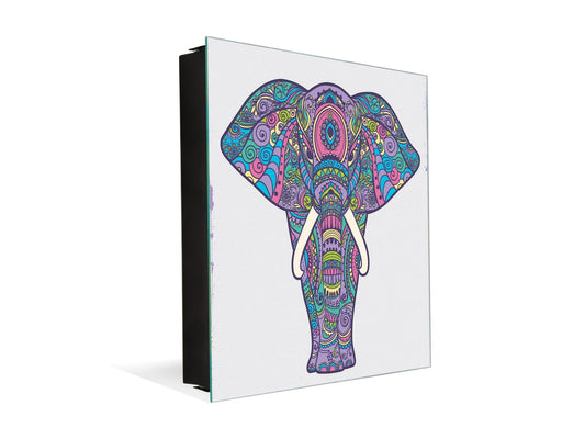 Elegante Caja de Llaves con decoración a tu gusto K12 Mapa con elefante
