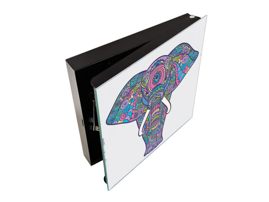 Elegante Caja de Llaves con decoración a tu gusto K12 Mapa con elefante