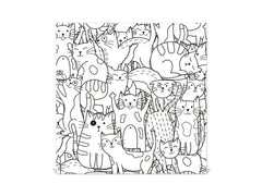 Armoire porte-clés de décoration avec tableau K02 Doodle des chats