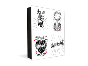 Lavagna magnetica con armadietto per chiavi K16 Doodle testi  Chiave per il mio cuore