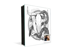 Petite boîte pour clés en métal avec motif décoratif K12 Capteur de rêves de crâne