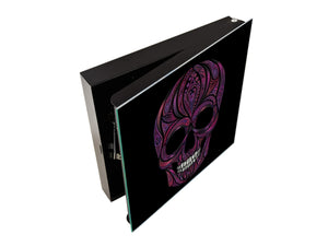 Wall Mount Key Box together K12 Human skull from flowers