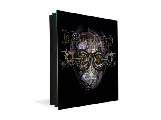 Petite boîte de décoration pour clés avec images au choix K05 Visage de cyborg