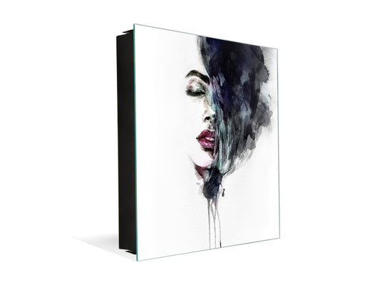 50 Key lock Box storage holder K13 Abstract woman face