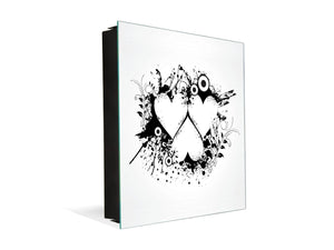 Key Cabinet Storage Box with Frameless Glass White Board K15 Chic world: Three hearts