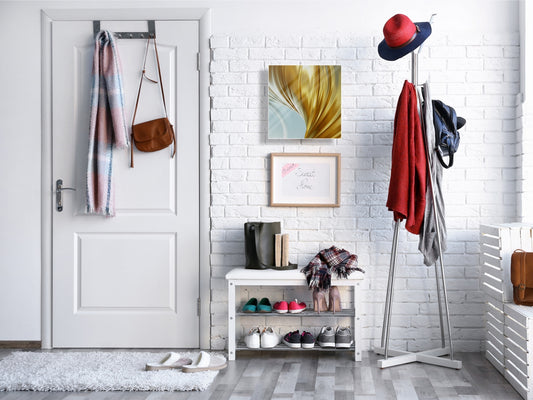 Decorative Key Box with Magnetic Glass Dry-Erase Board KN08 Golden Waves Series: Gold satin background