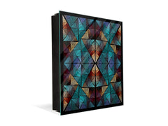 Armoire porte-clés de décoration avec tableau K14 Motifs mondains  Vitrail abstrait