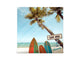 Armadietto portachiavi decorativo con lavagna K03: Tavola da surf con palme