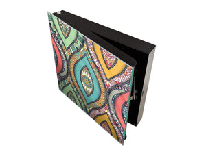 Wall Mount Key Box together with Decorative Dry Erase Board K14 Worldly motives: Indian motif