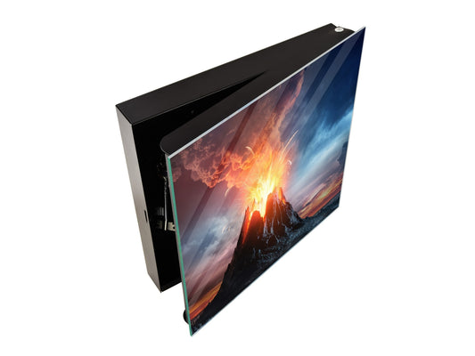 Wall Mount Key Box together with Decorative Dry Erase Board K14 Worldly motives: Volcano