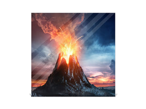 Wall Mount Key Box together with Decorative Dry Erase Board K14 Worldly motives: Volcano