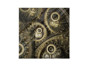 Porte-clés décoratif avec tableau à surface magnétique K10 Fantasy fractal steampunk