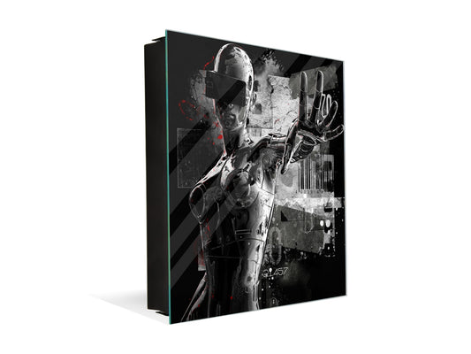 Boîte porte-clés dotée de 50 crochets pour petite entreprise K11 Femme cyborg