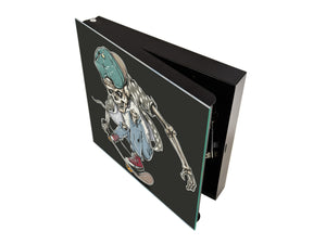  Tableau avec surface magnétique et petite armoire pour les clés K03 Squelette sour skateboard