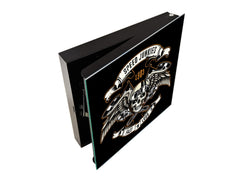Wall Mounted Key Cabinet K03 Skull of biker